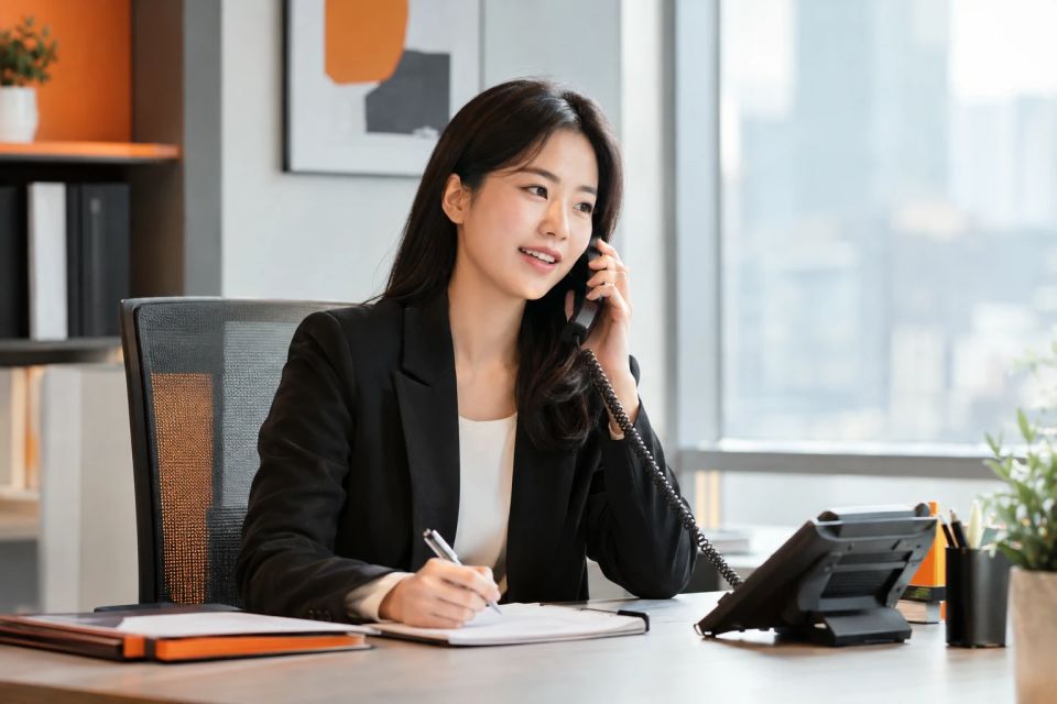 상담 신청 내용을 확인하는 컨설턴트