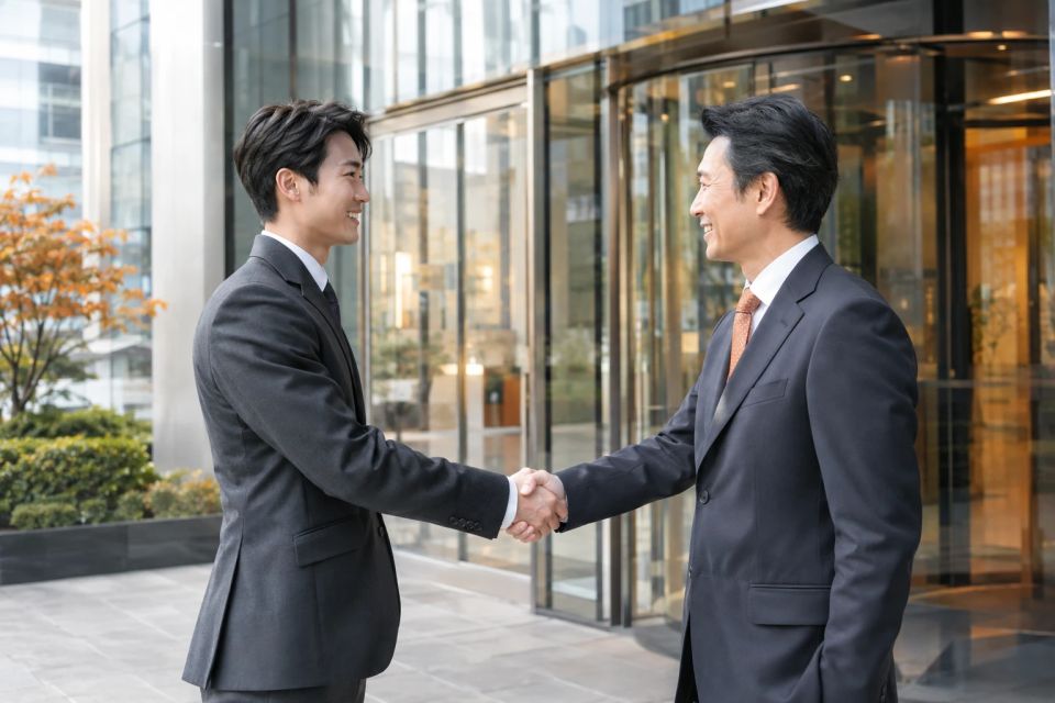 악수하는 컨설턴트와 기업 대표