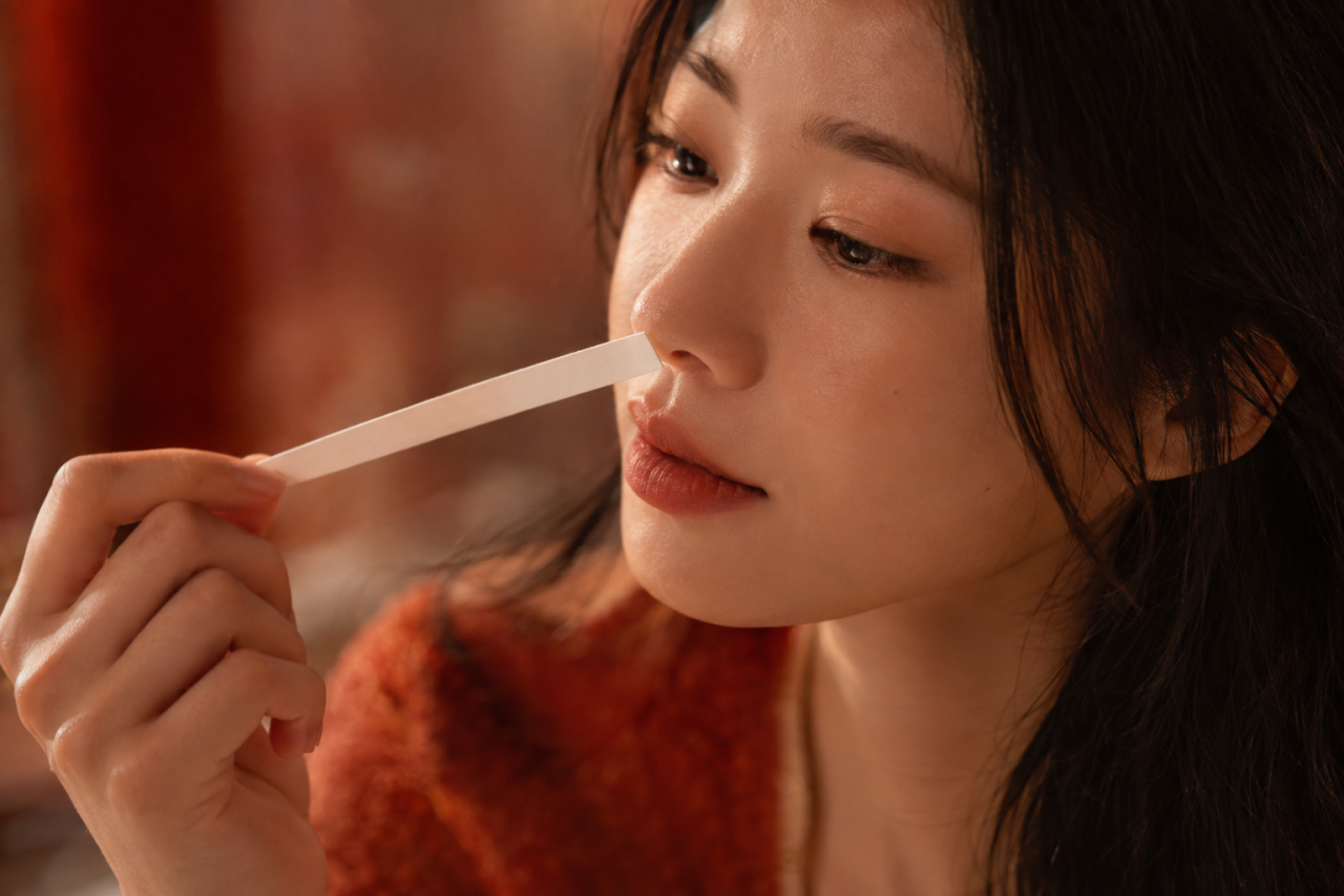 시향지를 든 손