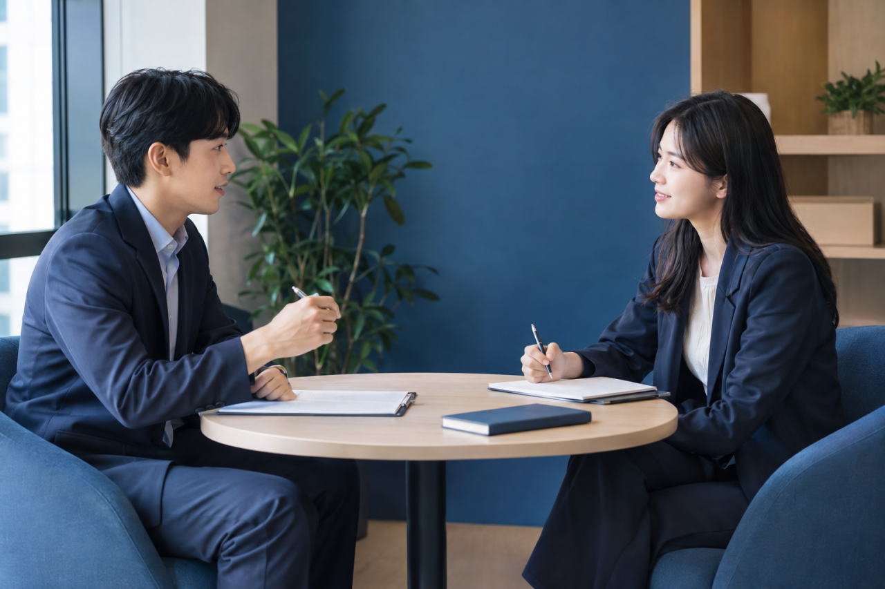 창가 책상에서 종이에 화면 구조를 그리는 디자이너